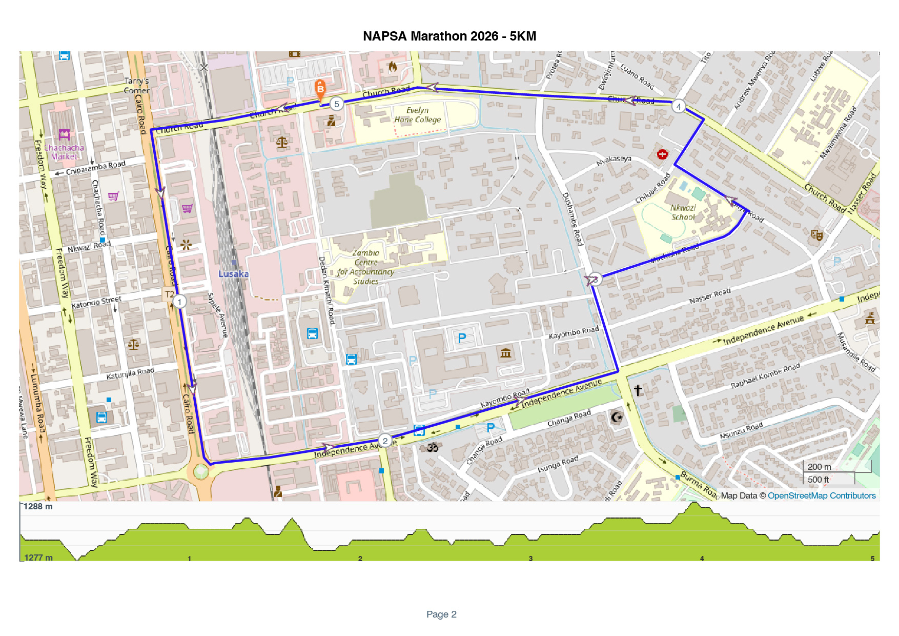 5KM route map