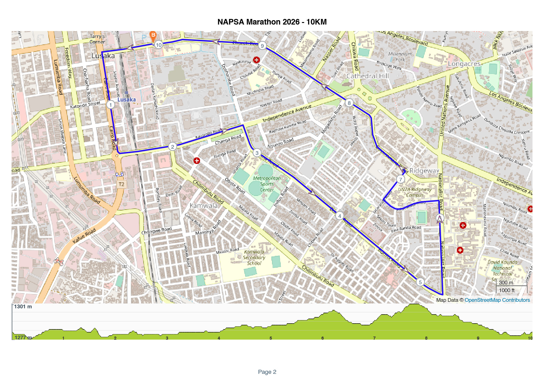 10KM route map